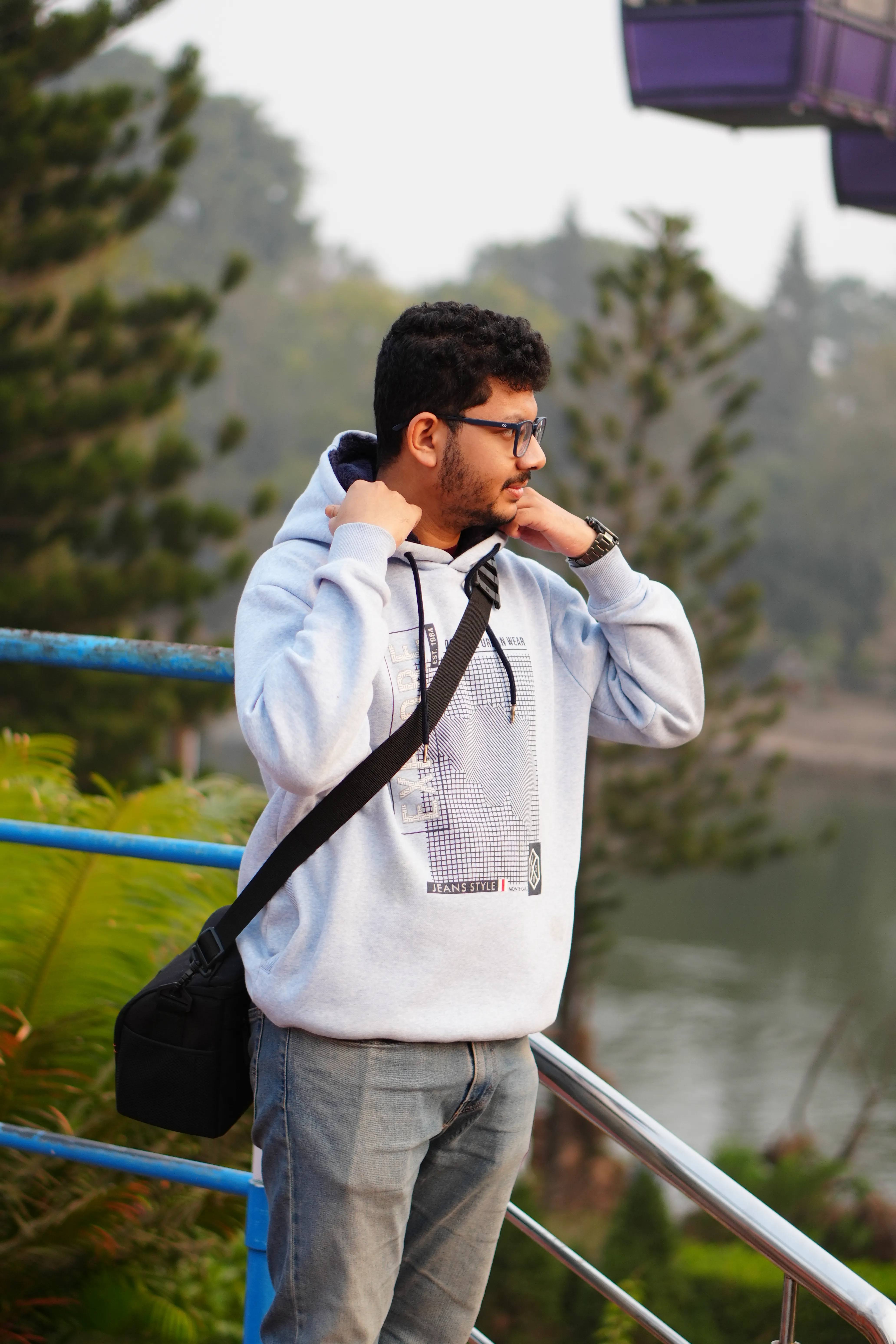 raktim standing beside rop weay 2 — photograph by Raktim Ranjit